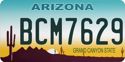 AZ license plate BCM7629