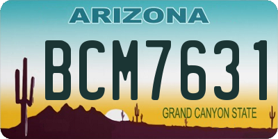 AZ license plate BCM7631