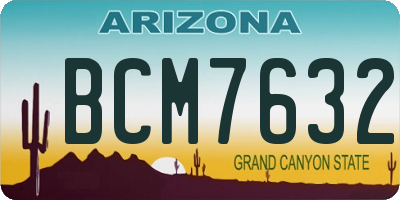 AZ license plate BCM7632