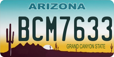 AZ license plate BCM7633