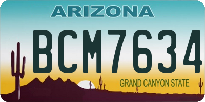 AZ license plate BCM7634