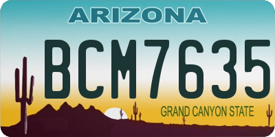 AZ license plate BCM7635