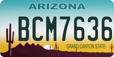 AZ license plate BCM7636