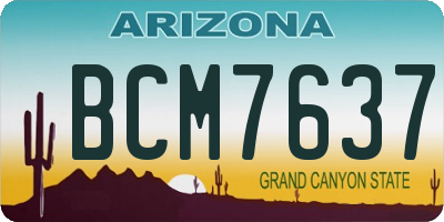 AZ license plate BCM7637