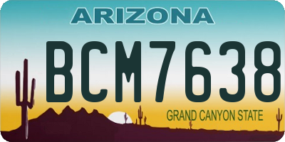 AZ license plate BCM7638