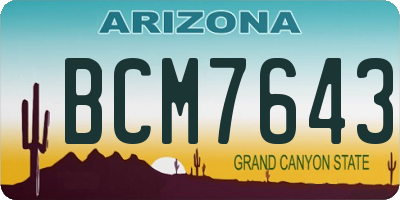 AZ license plate BCM7643