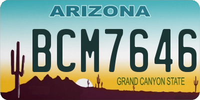 AZ license plate BCM7646