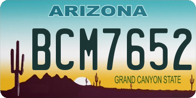 AZ license plate BCM7652