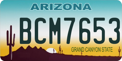 AZ license plate BCM7653