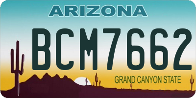 AZ license plate BCM7662