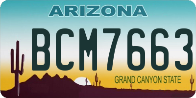 AZ license plate BCM7663