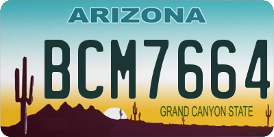 AZ license plate BCM7664