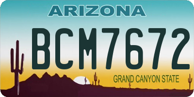 AZ license plate BCM7672