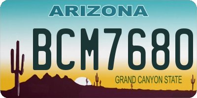 AZ license plate BCM7680