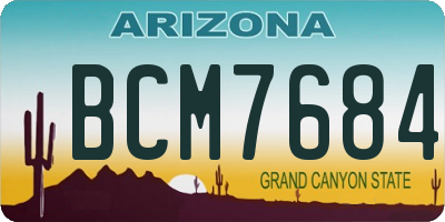 AZ license plate BCM7684