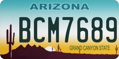 AZ license plate BCM7689