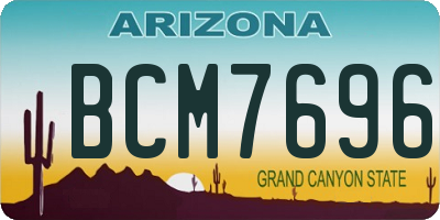 AZ license plate BCM7696