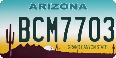 AZ license plate BCM7703