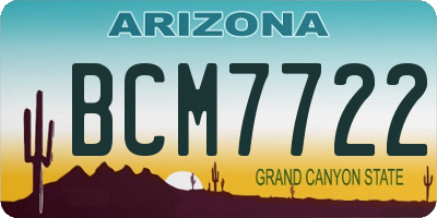 AZ license plate BCM7722