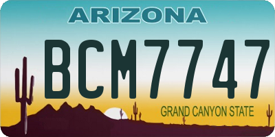 AZ license plate BCM7747