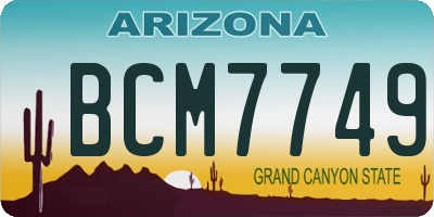 AZ license plate BCM7749