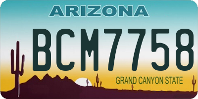 AZ license plate BCM7758