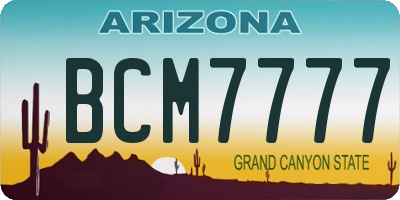 AZ license plate BCM7777