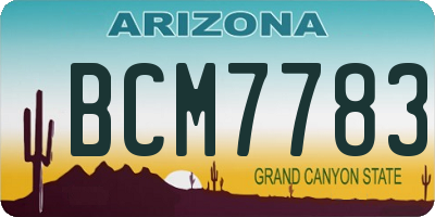 AZ license plate BCM7783