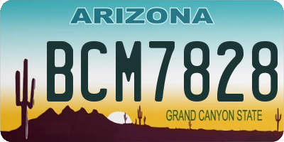 AZ license plate BCM7828