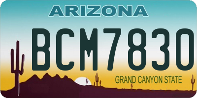 AZ license plate BCM7830