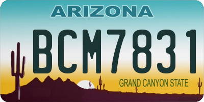 AZ license plate BCM7831