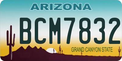 AZ license plate BCM7832