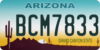 AZ license plate BCM7833