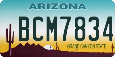 AZ license plate BCM7834