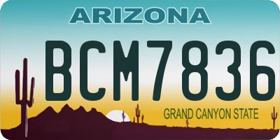 AZ license plate BCM7836