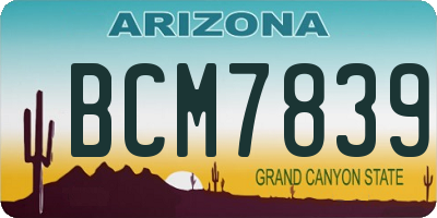 AZ license plate BCM7839