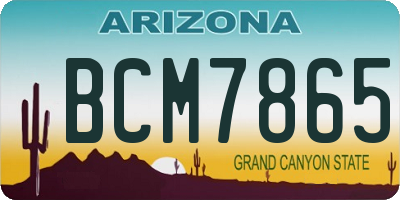 AZ license plate BCM7865