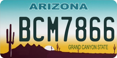 AZ license plate BCM7866