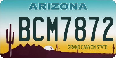 AZ license plate BCM7872