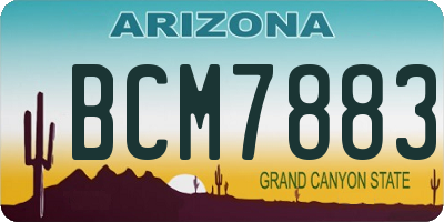 AZ license plate BCM7883