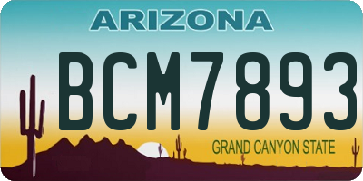 AZ license plate BCM7893