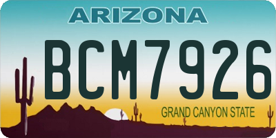 AZ license plate BCM7926