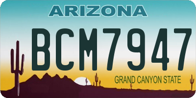 AZ license plate BCM7947