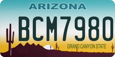 AZ license plate BCM7980