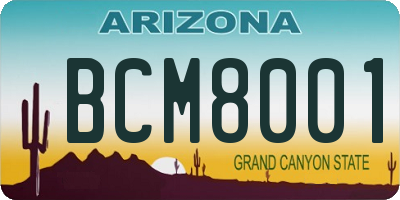 AZ license plate BCM8001