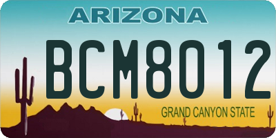 AZ license plate BCM8012