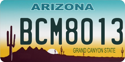 AZ license plate BCM8013