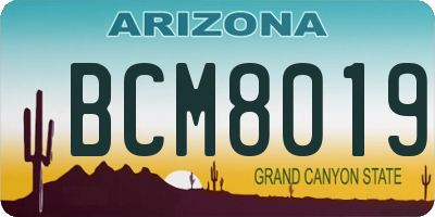 AZ license plate BCM8019