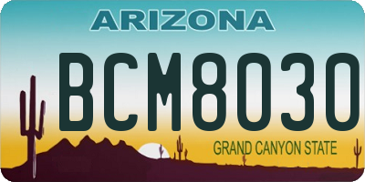 AZ license plate BCM8030