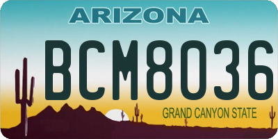 AZ license plate BCM8036